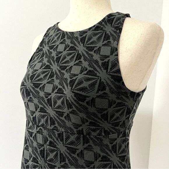 Athleta Santorini Printed High Neck Dress SP Woodblock Geo Black Soft! Modal - Picture 4 of 9